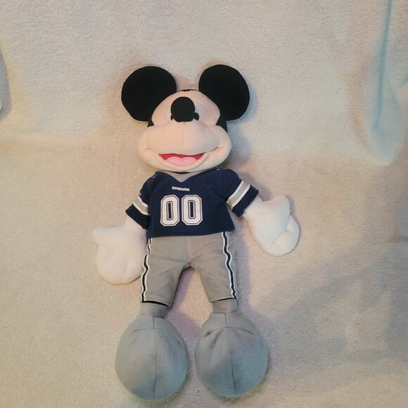 DISNEY NFL Dallas Cowboys Mickey Mouse 15" Stuffed Plush Football Jersey 00 - Picture 2 of 6